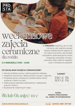 Weekendowe zajęcia ceramiczne - pakiet 6h