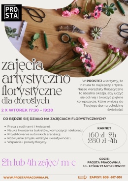 Zajęcia artystyczno - florystyczne dla dorosłych - pakiet 4h