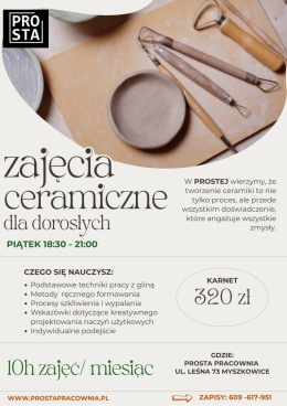 Zajęcia ceramiczne dla dorosłych - pakiet 10h