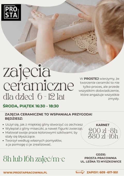 Zajęcia ceramiczne dla dzieci 6-12 lat - pakiet 16h Zajęcia ceramiczne dla dzieci 6-12 lat - pakiet 16h