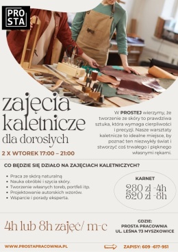 Zajęcia kaletnicze dla dorosłych - pakiet 8h