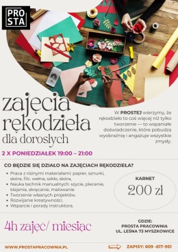 Zajęcia rękodzieła dla dorosłych - pakiet 4h