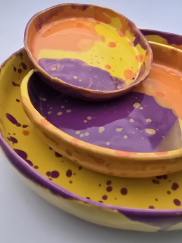 Zestaw ceramicznych pater/talerzy Kolorowe Spektrum