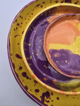 Zestaw ceramicznych pater/talerzy Kolorowe Spektrum